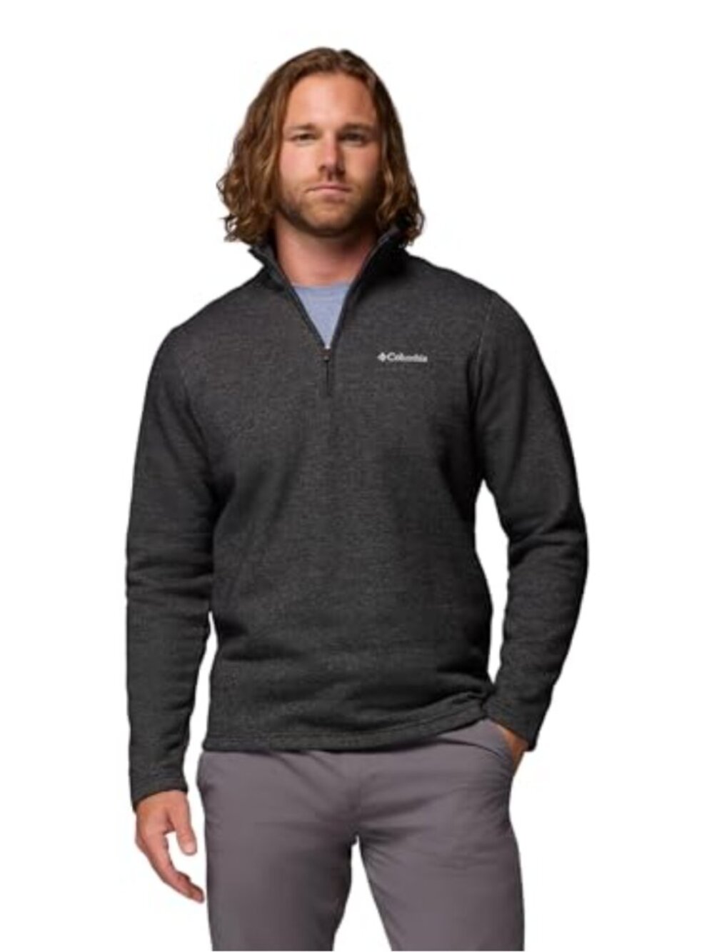 Men's Fleece Half Zip Pullover Jacket Outdoor Mid Layer